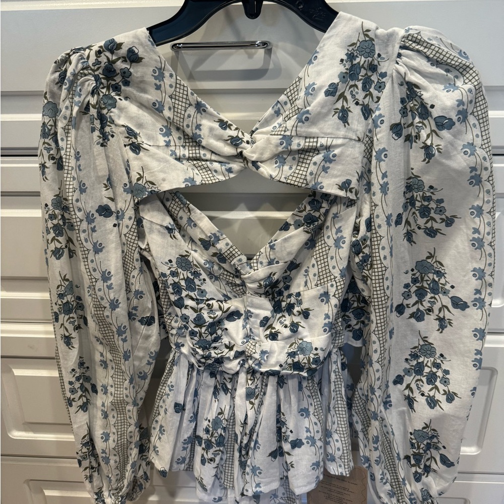 Innika Choo White and Blue Blouse